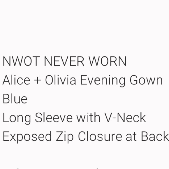 NWOT Alice + Olivia Blue Long Sleeve Pleated Dress - Picture 12 of 16